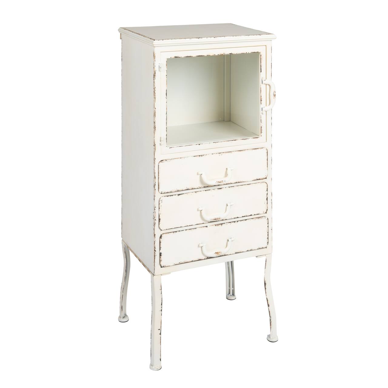 Hello Honey® Antique White Rustic Farmhouse Storage Cabinet